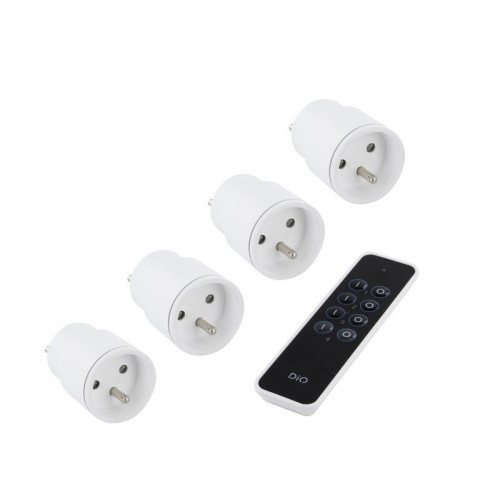 Lot De 3 Prises Télécommandables + 1 Gratuite Intérieures Dio, 2300 W - DIO