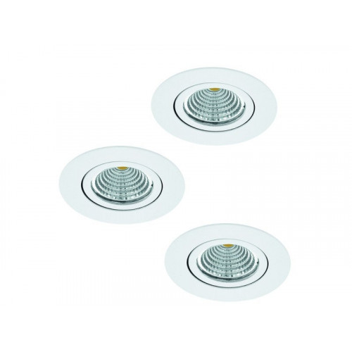 Kit 3 Spots À Encastrer Orientable Saliceto Led Intégrée, 2700K Rond Blanc - Eglo