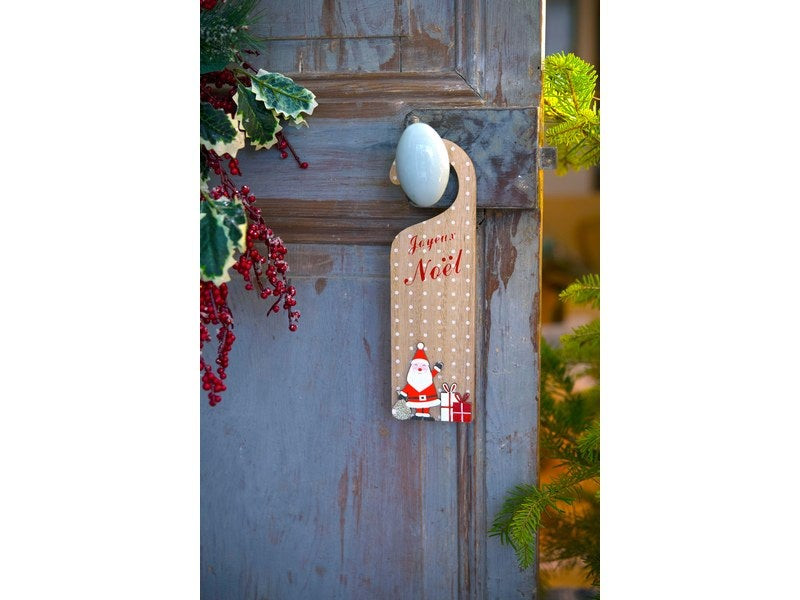 BLACHERE ILLUMINATION Déco Père Noël Poignée De Porte Bois