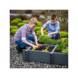 Carré potager ECOLAT gris L.120 x l.120 x H.22 cm - ECOLAT