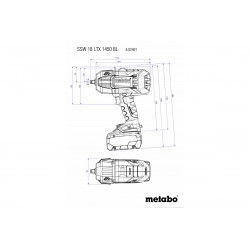 Boulonneuse à chocs 18 V sans fil SSW 18 LTX 1450 BL Pick+Mix - sans batterie - Metabo