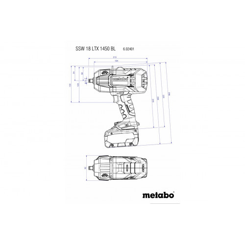 Boulonneuse à chocs 18 V sans fil SSW 18 LTX 1450 BL Pick+Mix - sans batterie - Metabo