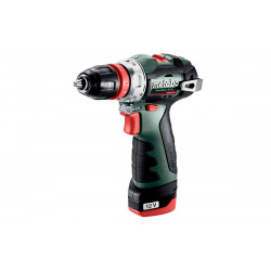 Coffret Perceuse visseuse 12 V sans fil PowerMaxx BS BL Q 2 x 2,0 Ah Li-Power, LC12 de marque Metabo, référence: B7602900