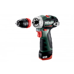 Coffret Perceuse visseuse 12 V sans fil PowerMaxx BS BL Q 2 x 2,0 Ah Li-Power, LC12 - Metabo