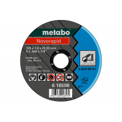 Meules de tronçonnage Novorapid 125x1,0x22,23 acier de marque Metabo, référence: B7622500