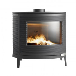 Poêle à bois KAORI - 9 kW - Rdt: 75% - B. 58 cm - Fonte de marque Invicta, référence: B7706400