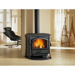 Poêle à bois Isetta EVO - 11,9 kW - Rdt: 82% - Foyer Fonte - B. 50 cm - Fonte - Nordica extraflame