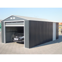 Garage métal GRANDE HAUTEUR - 19,95m² x H. 2,60 m - Anthracite - Duramax