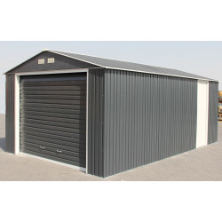 Garage métal GRANDE HAUTEUR - 19,95m² x H. 2,60 m - Anthracite - Duramax