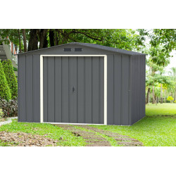 Abri de jardin métal - 7,79m² - kit ancrage - Anthracite - Duramax