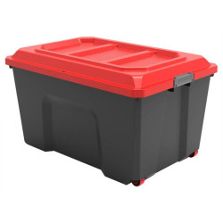 Malle à roulettes Locker noir et rouge 135L, L.78,6 x l.58.5 x h.45 cm de marque SUNDIS, référence: B7790200