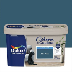 Peinture bleu paon pour mur et boiserie Crème de couleur mat 2.5 l - DULUX VALENTINE