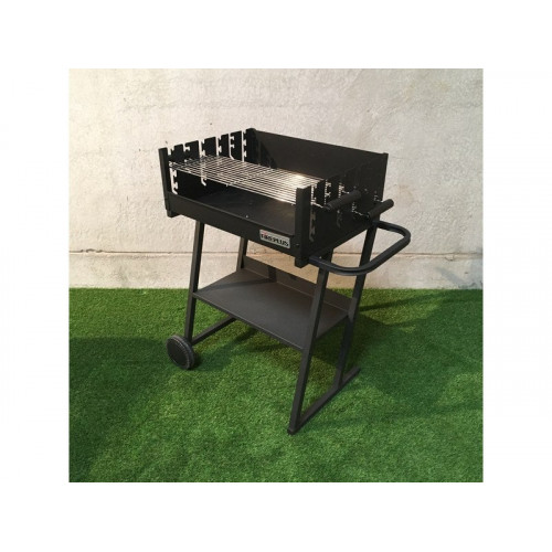 Barbecue charbon de bois bicook sur chariot L.58 x l.21 cm - Centrale Brico