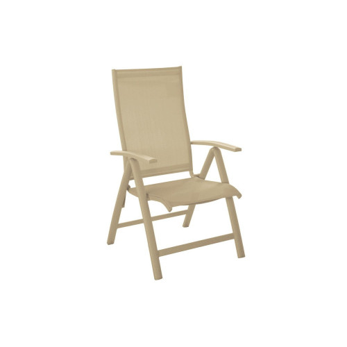 Lot de 2 Fauteuils de jardin empilables Elégance - sand - Alu et TPEP - PROLOISIRS