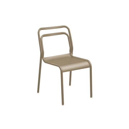 Lot de 2 Chaises de jardin empilables Eos en Aluminium - sand - PROLOISIRS