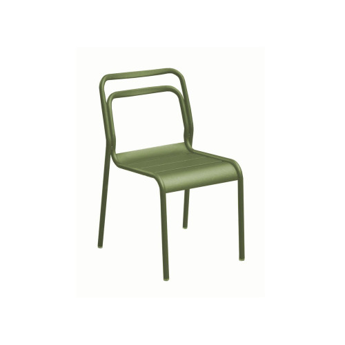 Lot de 2 Chaises de jardin empilables Eos en Aluminium - amande - PROLOISIRS