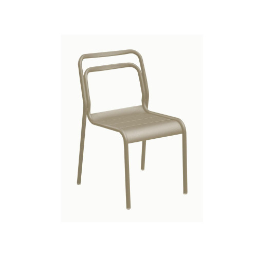 Lot de 2 Chaises de jardin empilables Eos en Aluminium - sauge - PROLOISIRS