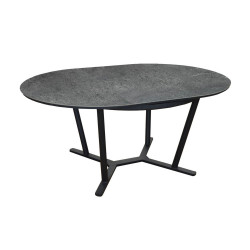 table de jardin ronde Valenza en Aluminium 125/175 cm - plateau SPC - graphite/girs de marque PROLOISIRS, référence: J7846400
