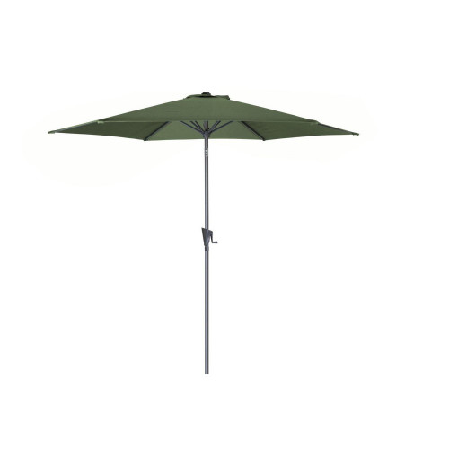 Parasol de jardin droit inclinable Manivelle Ø 300 cm en Aluminium et acier - kaki - PROLOISIRS