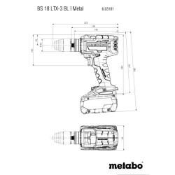 Perceuse visseuse 18 V BS 18 LTX-3 BL I Metal (sans batterie ni chargeur), coffret - Metabo