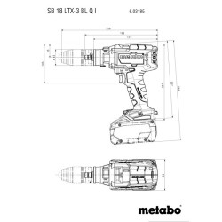 Perceuse à percussion 18 V SB 18 LTX-3 BL Q I (sans batterie ni chargeur), coffret - Metabo