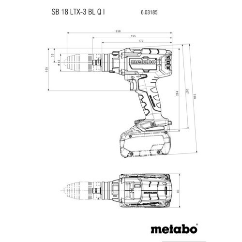 Perceuse à percussion 18 V SB 18 LTX-3 BL Q I (sans batterie ni chargeur), coffret - Metabo