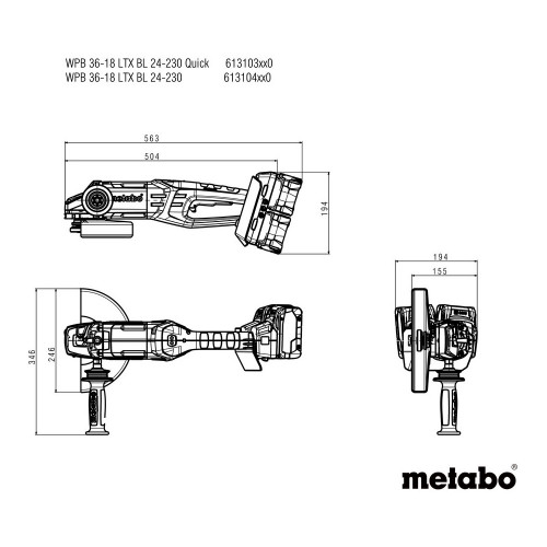 Metabo - Meuleuse d'angle sans fil WPB 18 LTX BL 125 Quick