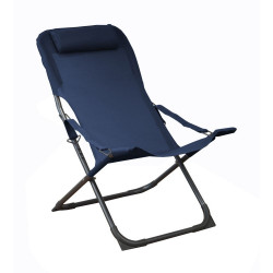 Lot De 2 Fauteuils Relax Easy - Graphite/Bleu de marque PROLOISIRS, référence: J5442100