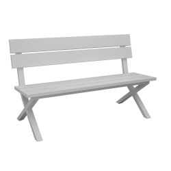 Banc de jardin 2 places Crossway avec dossier blanc 160 x 84 x 62 cm de marque PROLOISIRS, référence: J7030200