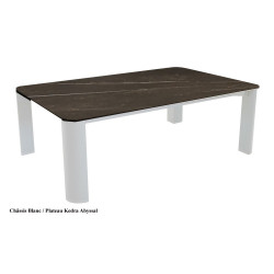 Châssis de table basse de jardin rectangulaire Eole II alu - blanc 120 x 40 x 80 cm - PROLOISIRS