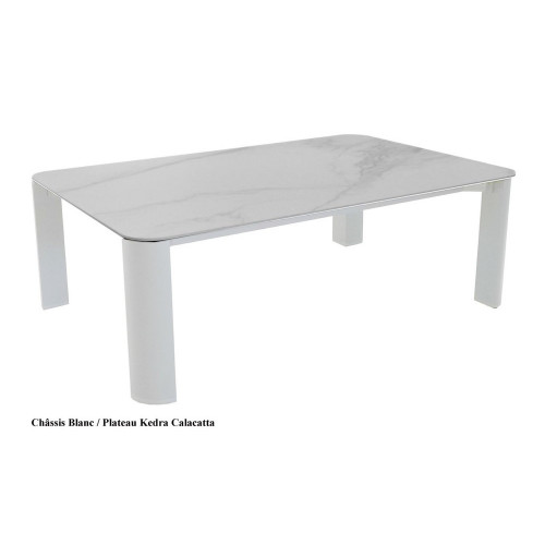 Châssis de table basse de jardin rectangulaire Eole II alu - blanc 120 x 40 x 80 cm - PROLOISIRS