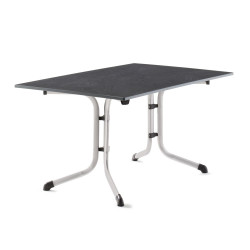 Table pliante 140 x 90 cm, plateau Vivodur® anthracite, structure gris clair de marque Sieger, référence: J7890000