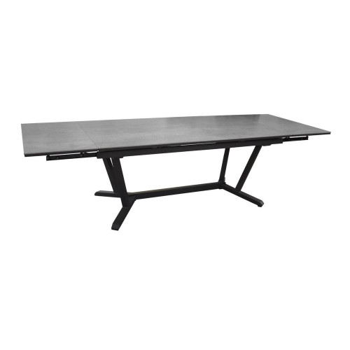 Table de jardin Vita graphite/lucca en Aluminium 180/230/280 x100 cm - plateau Kedra - PROLOISIRS