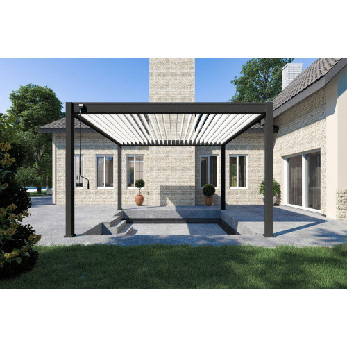 Pergola bioclimatique autoportante bicolore - 400 x 400 x H. 258 cm - Ombréa