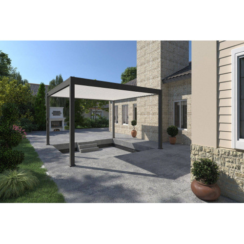 Pergola bioclimatique autoportante bicolore - 400 x 400 x H. 258 cm - Ombréa