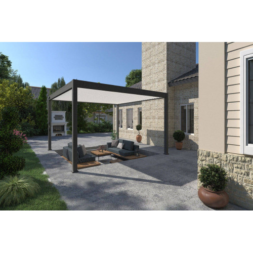 Pergola bioclimatique autoportante bicolore - 400 x 400 x H. 258 cm - Ombréa