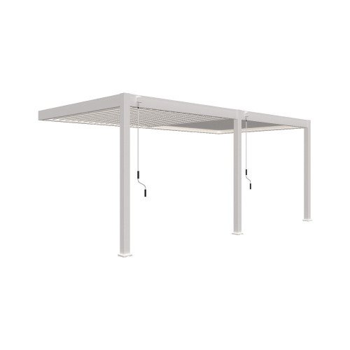 Pergola bioclimatique adossée blanc - 300 x 600 x H. 258 cm - Ombréa