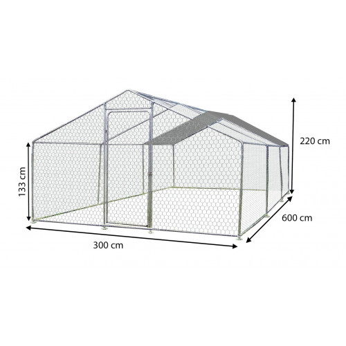 Enclos parc grillagé – 18 m² – Capacité 8 à 20 poules - HABRITA