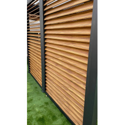 Ventelles aluminium mobiles imitation bois - 3 m pour pergola PER 3630 BI, 2430 BI - HABRITA