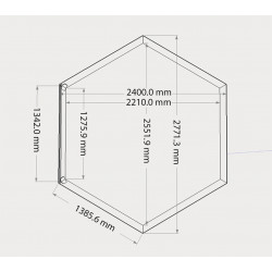 Habillage Bois Hexagonal - 2,77 x 2,21 m - Sapin Massif - Compatible Spas et Piscines Gonflables - HABRITA