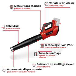 Souffleur sans fil GE-LB 36/210 Li E-Solo sans batterie ni chargeur RECONDITIONNE - EINHELL 