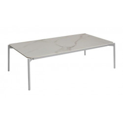 Table basse de jardin Ambiance en aluminium/céramique - blanc de marque PROLOISIRS, référence: J8204200