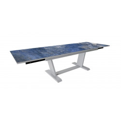 Table de jardin extensible Amber en aluminium/kedra - 180/230/280 x 100 cm - blanc/obérons de marque PROLOISIRS, référence: J8206100