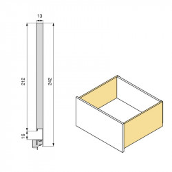 Tiroir extérieur Vertex 3D - 60 kg - 242 mm x 450 mm - Peint en blanc - Acier - EMUCA