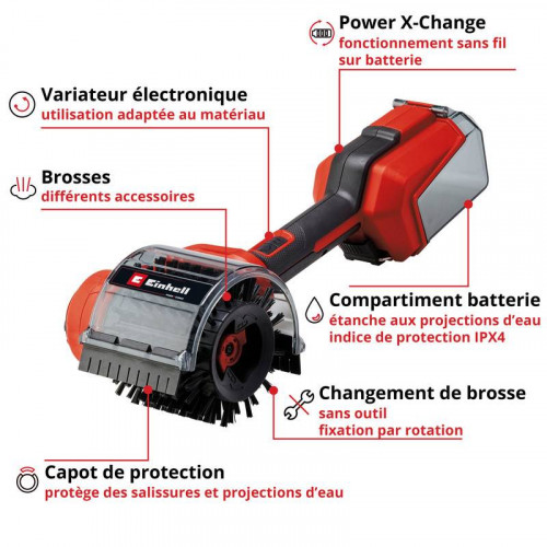 Brosse de nettoyage à main sans fil PICOBELLA 18/90 - EINHELL 