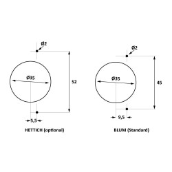 Perceuse à charnières pneumatique de type "BLUM" D. 35 mm - 230V - 750W - Holzmann