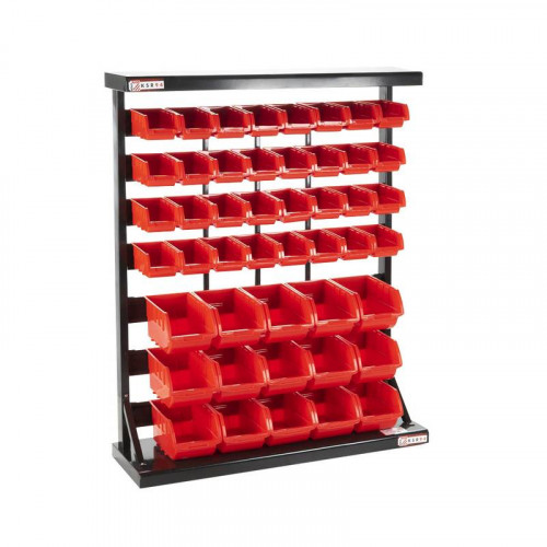 Etagère de rangement avec 47 bacs plastique - Holzmann