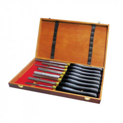 Coffret de 8 gouges de tournage - L. 470 mm de marque Holzmann, référence: B8316700