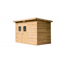 Abri Theora Mono Pente 7,33 m² – Bois Thermochauffé – Plaques Ondulées Bitumées – Sans Plancher de marque HABRITA, référence: J4610900