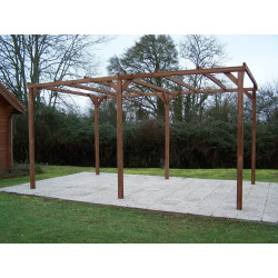 Pergola 14,79 m² – Bois Thermochauffé – Toit Plat de marque HABRITA, référence: J4614700